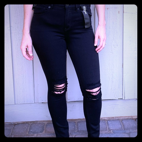 express black distressed jeans